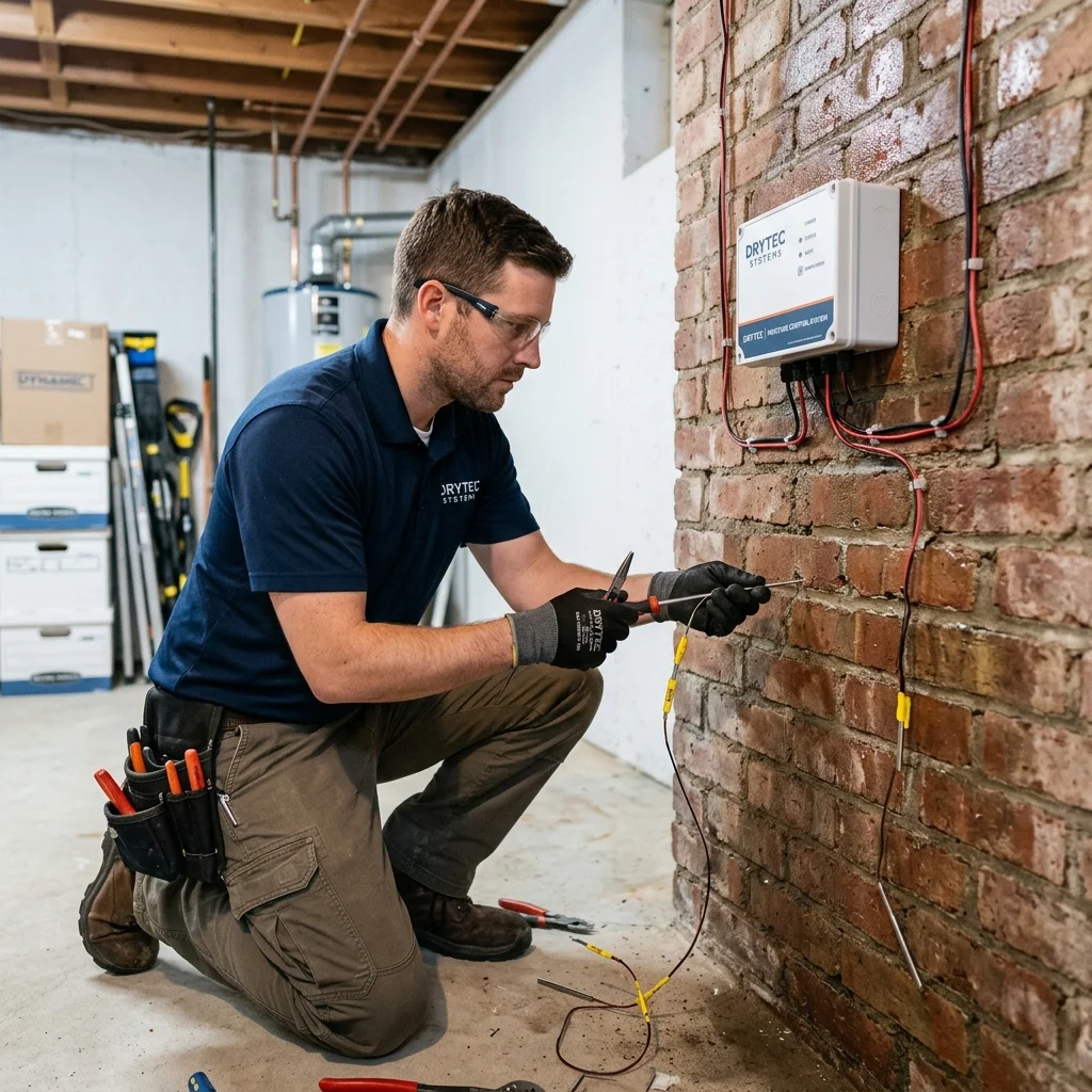 Installation d'un système électronique d'assèchement des murs